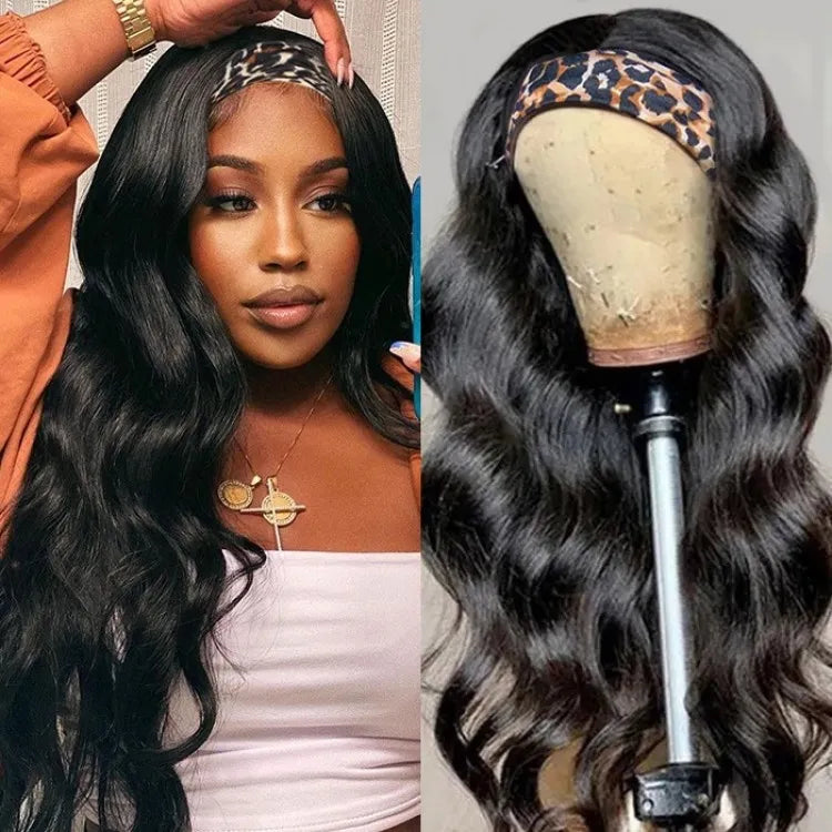 Head Band Wig Black Body Wave