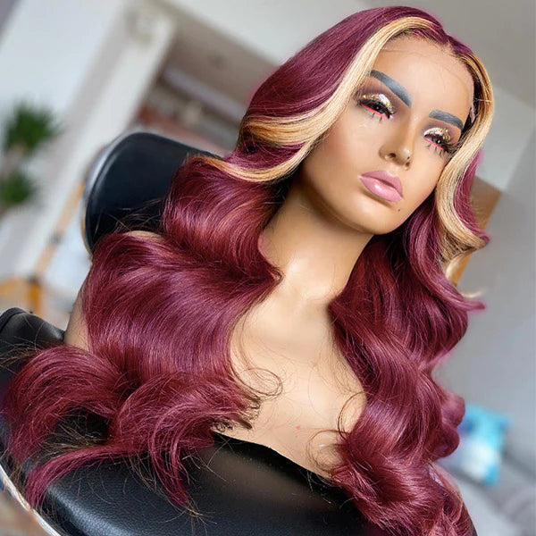 99j SKUNK STRIPE COLOR WIG Body Wave